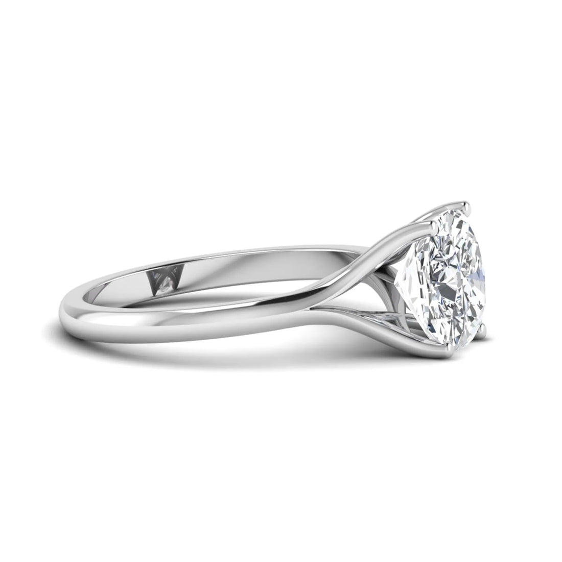OctaPearl 3 ct Cushion Cut Prong Set Lab Grown Diamond Solitaire Engagement Ring