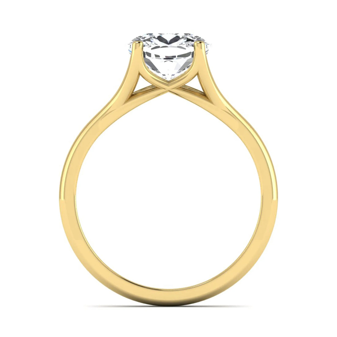 OctaPearl 3 ct Cushion Cut Prong Set Lab Grown Diamond Solitaire Engagement Ring