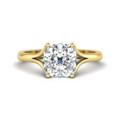OctaPearl 3 ct Cushion Cut Prong Set Lab Grown Diamond Solitaire Engagement Ring