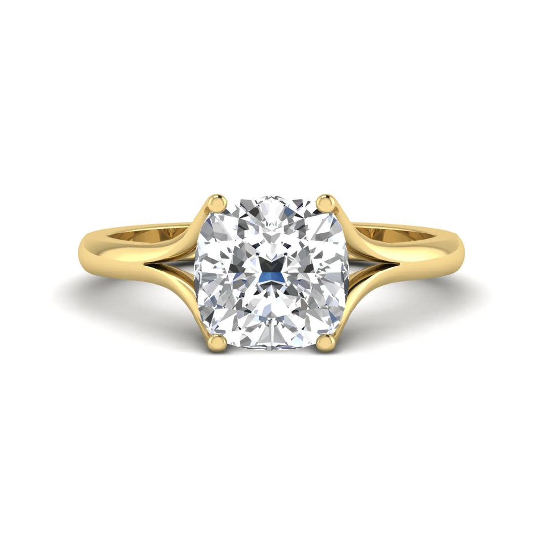 OctaPearl 3 ct Cushion Cut Prong Set Lab Grown Diamond Solitaire Engagement Ring
