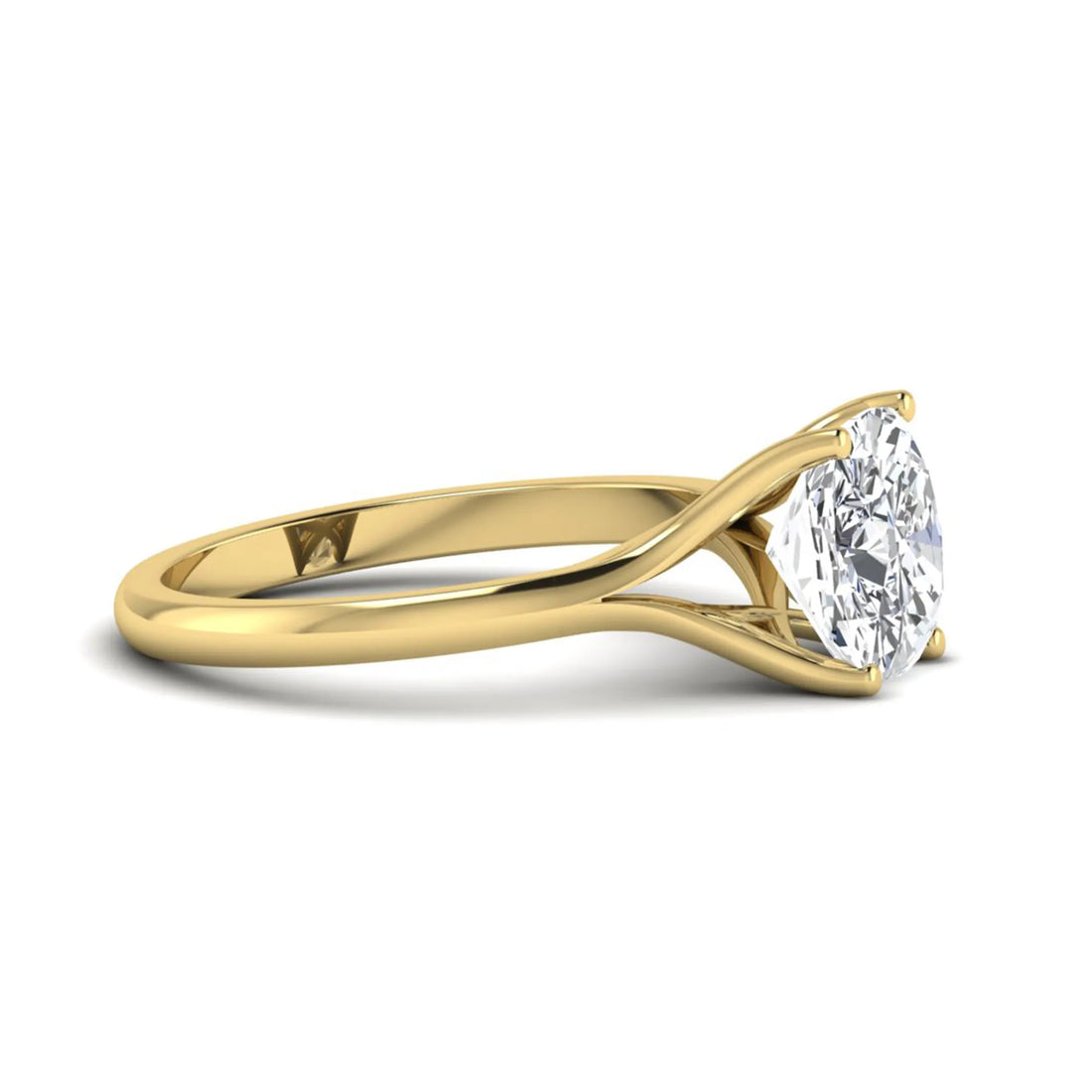 OctaPearl 3 ct Cushion Cut Prong Set Lab Grown Diamond Solitaire Engagement Ring