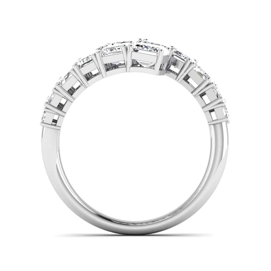 OctaPearl Emerald Cut Prong Set Lab Grown Diamond Open Wrap Ring
