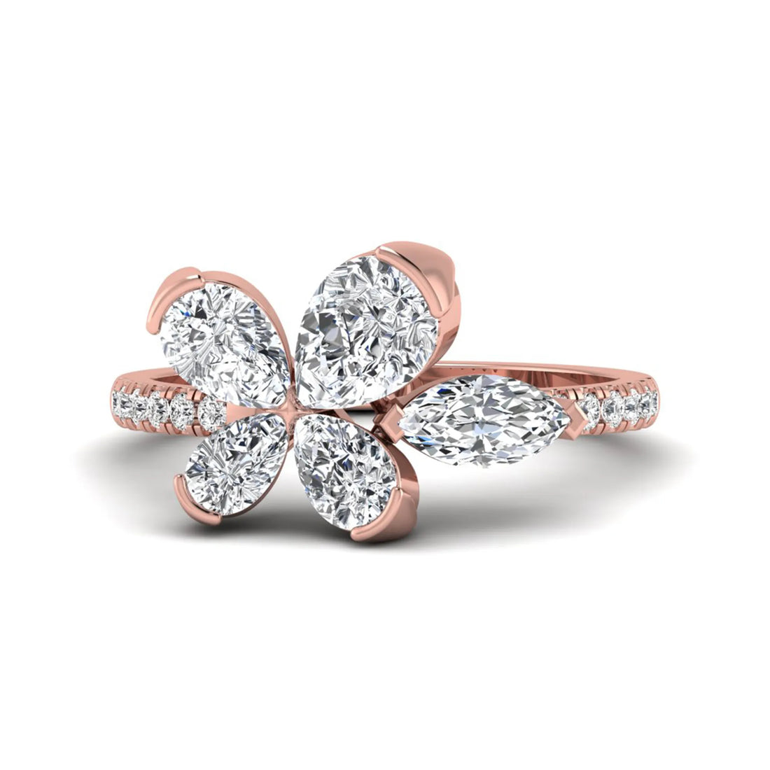 OctaPearl Lab Grown Diamond Floral Ring | TWC