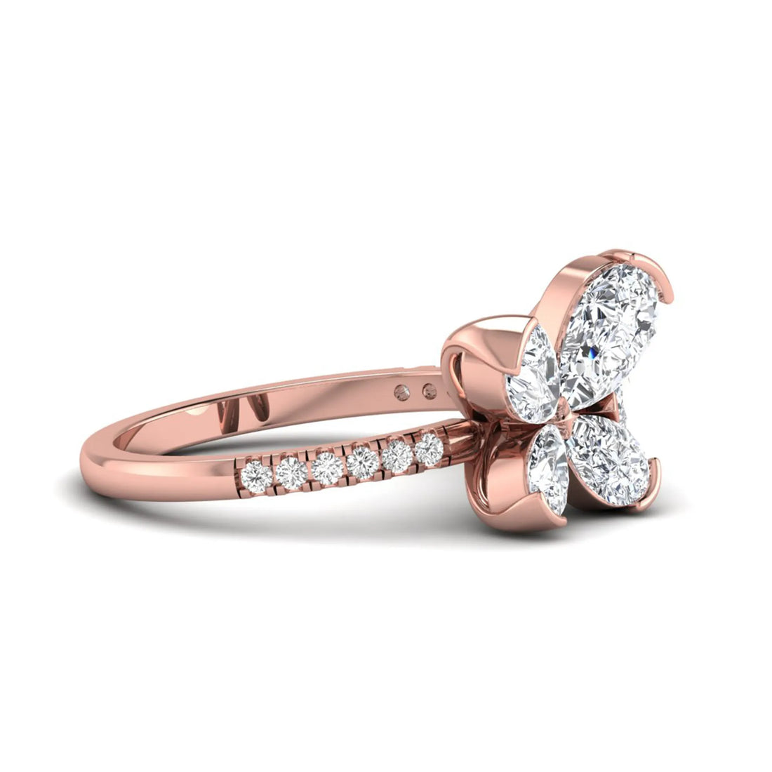 OctaPearl Lab Grown Diamond Floral Ring | TWC