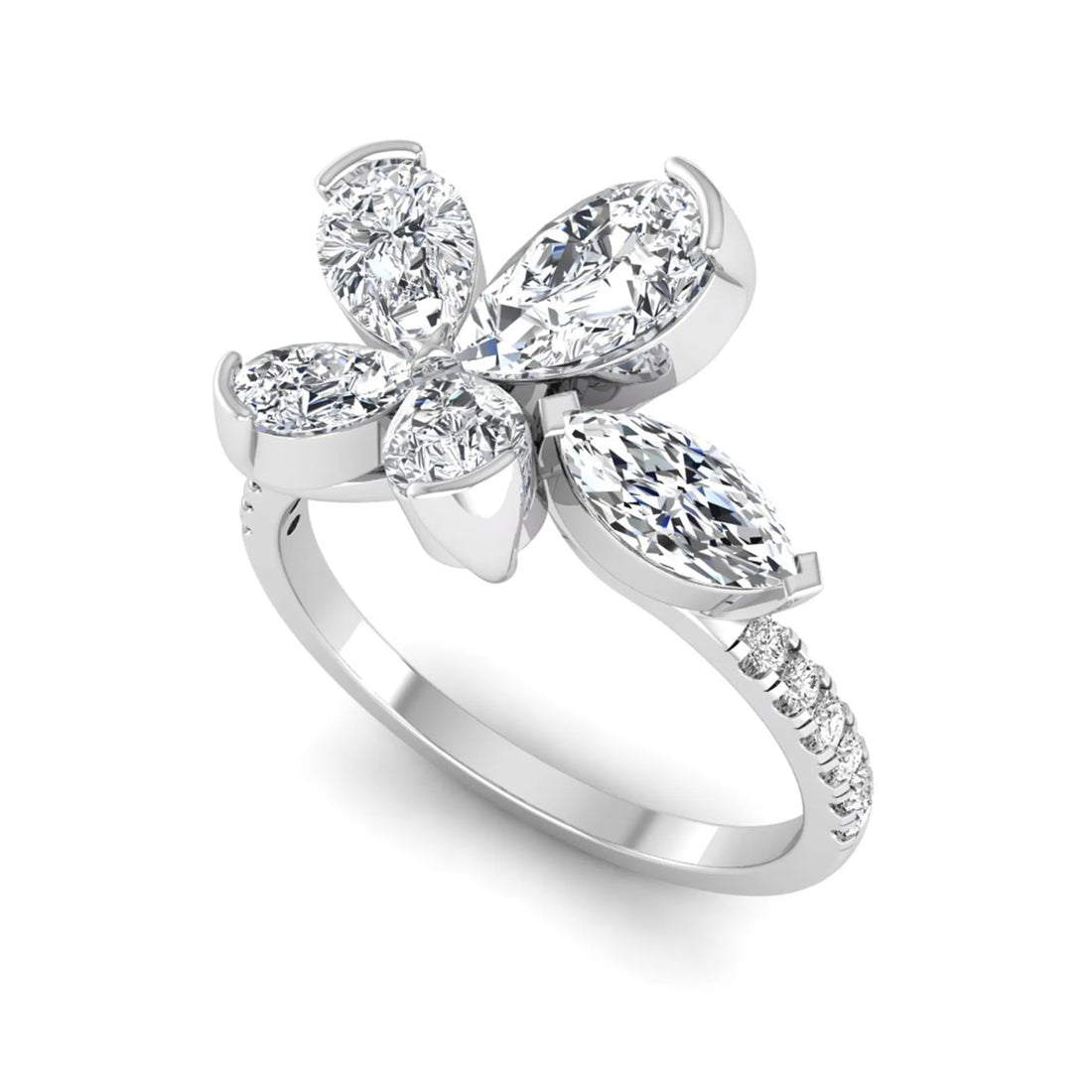 OctaPearl Lab Grown Diamond Floral Ring | TWC