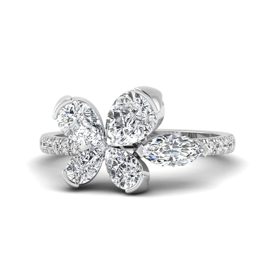 OctaPearl Lab Grown Diamond Floral Ring | TWC