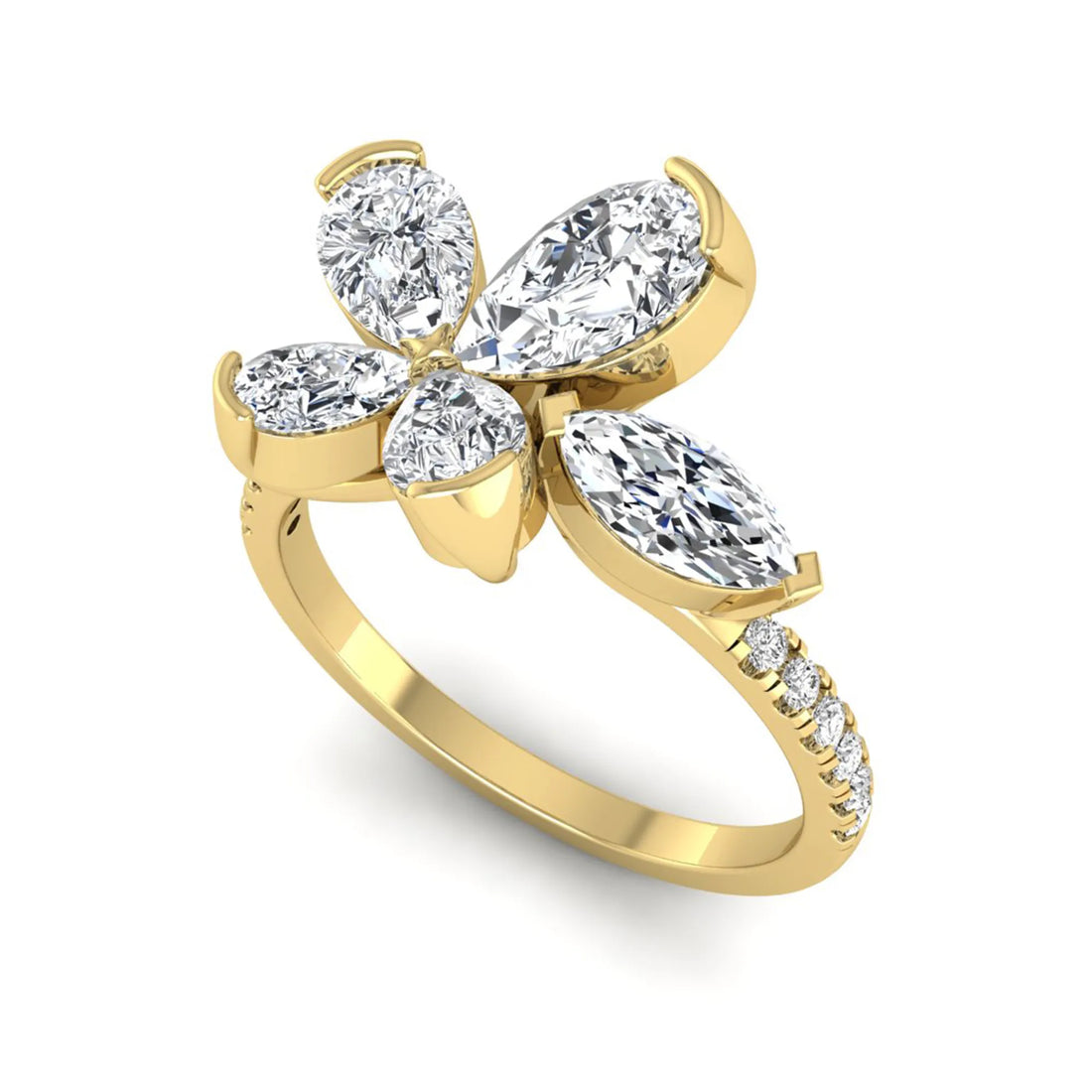 OctaPearl Lab Grown Diamond Floral Ring | TWC