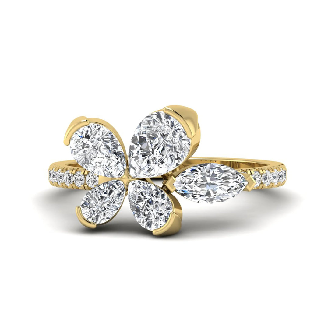 OctaPearl Lab Grown Diamond Floral Ring | TWC