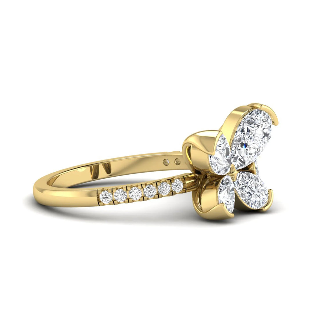 OctaPearl Lab Grown Diamond Floral Ring | TWC