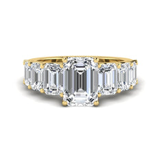 OctaPearl 3 ct Emerald Lab Grown Diamond Side Stone Ring