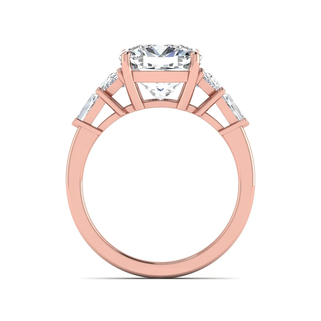 OctaPearl 4.5 ct Cushion Lab Grown Diamond Side Stone Ring