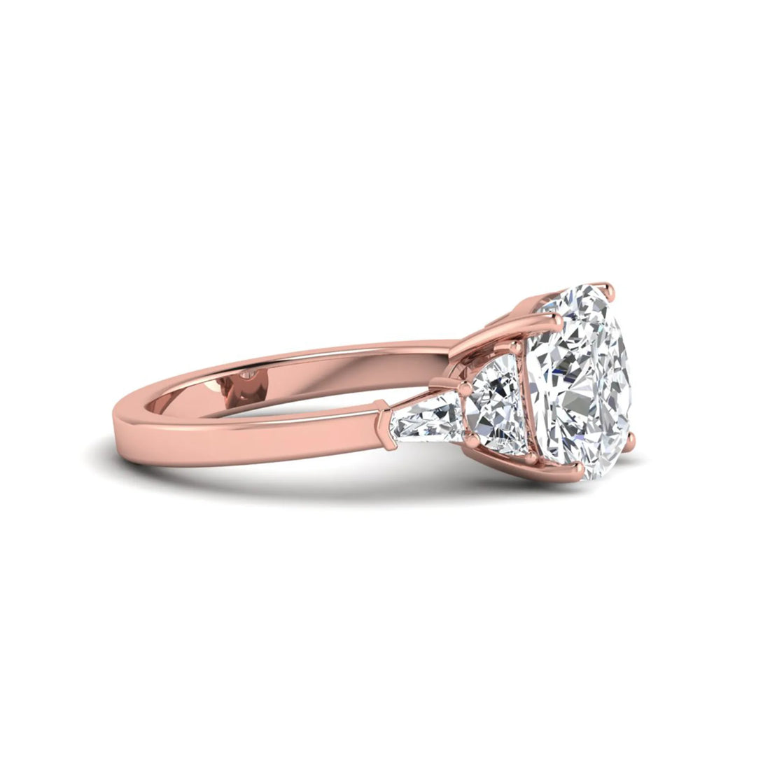 OctaPearl 4.5 ct Cushion Lab Grown Diamond Side Stone Ring