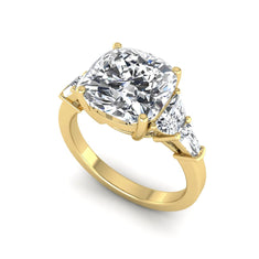 OctaPearl 4.5 ct Cushion Lab Grown Diamond Side Stone Ring - alternate view