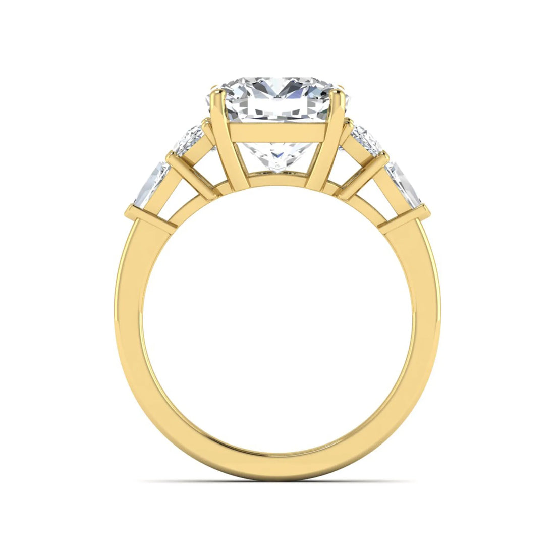 OctaPearl 4.5 ct Cushion Lab Grown Diamond Side Stone Ring