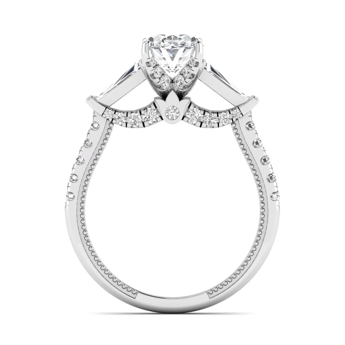OctaPearl 1.5 ct Oval Cut Three Stone Lab Grown Diamond Engagement Ring