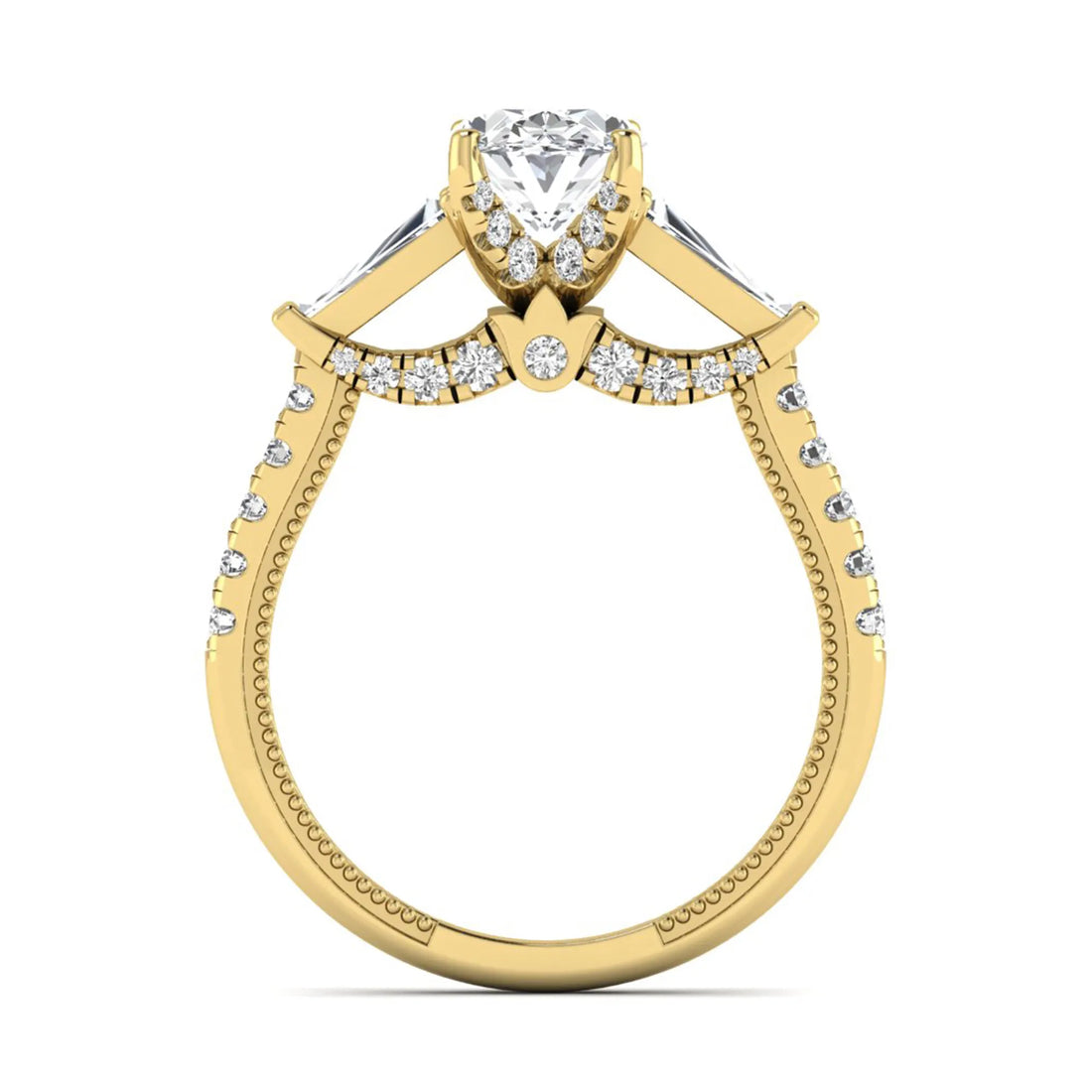 OctaPearl 1.5 ct Oval Cut Three Stone Lab Grown Diamond Engagement Ring