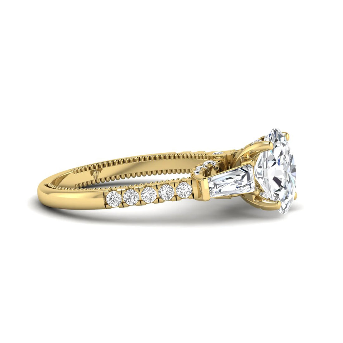 OctaPearl 1.5 ct Oval Cut Three Stone Lab Grown Diamond Engagement Ring