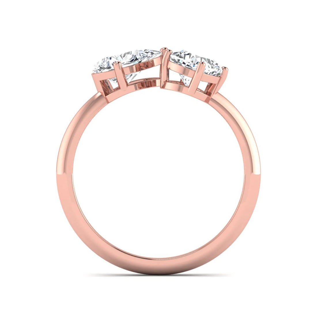 OctaPearl Cushion & Pear Two Stone Lab Grown Diamond  Open Gap Bypass Ring