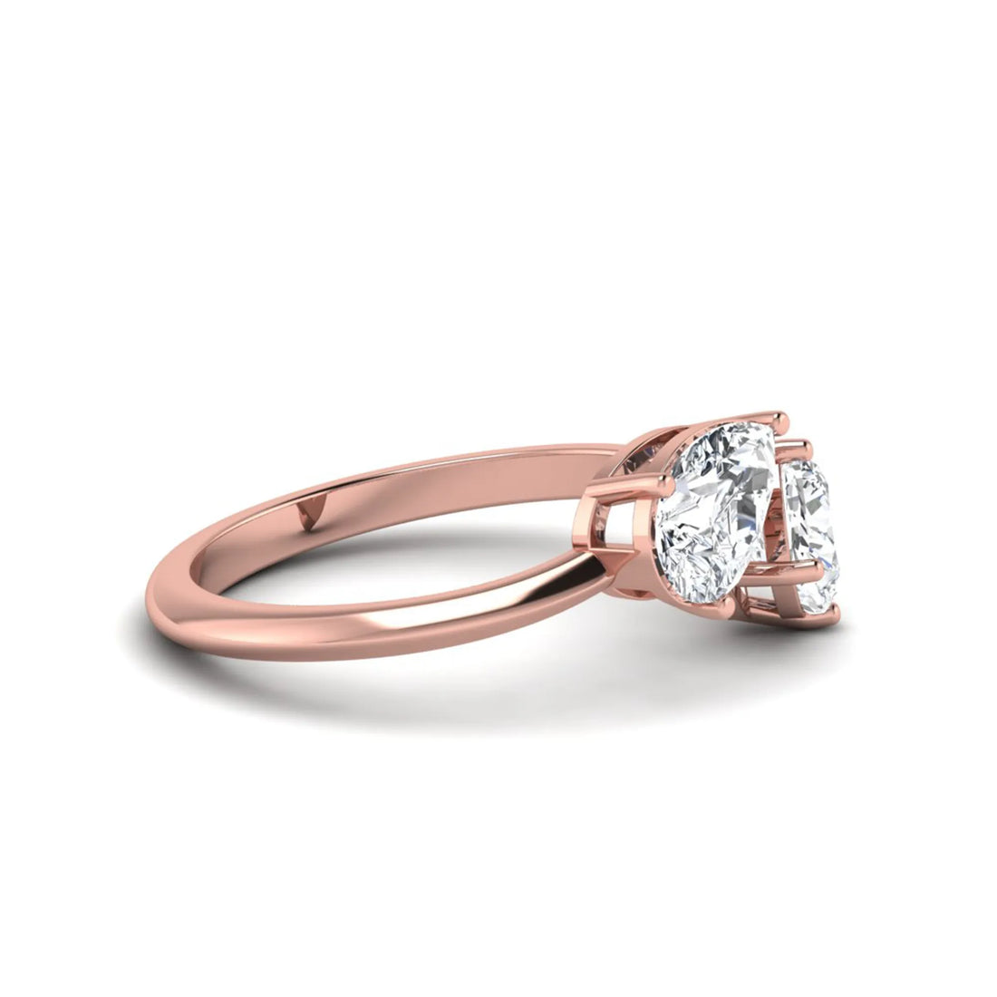 OctaPearl Cushion & Pear Two Stone Lab Grown Diamond  Open Gap Bypass Ring
