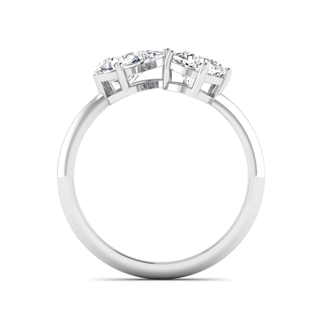OctaPearl Cushion & Pear Two Stone Lab Grown Diamond  Open Gap Bypass Ring