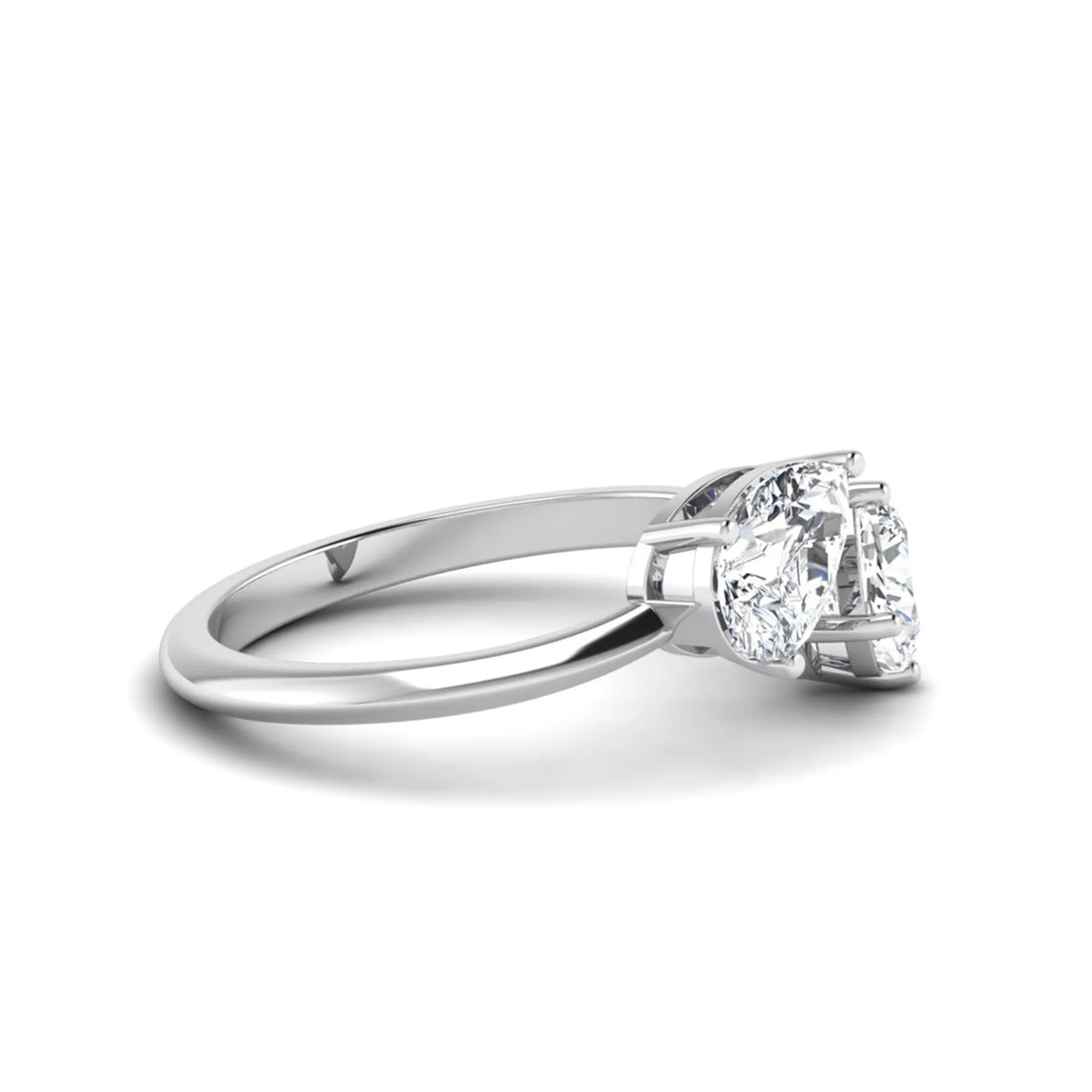 OctaPearl Cushion & Pear Two Stone Lab Grown Diamond  Open Gap Bypass Ring