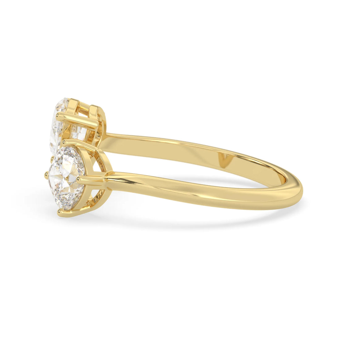 OctaPearl Cushion & Pear Two Stone Lab Grown Diamond  Open Gap Bypass Ring