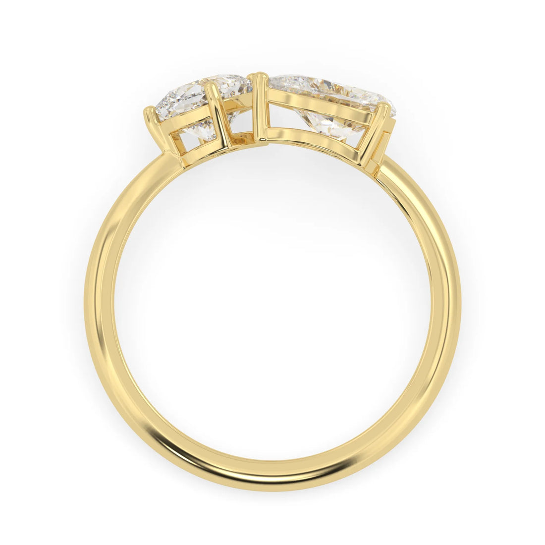 OctaPearl Cushion & Pear Two Stone Lab Grown Diamond  Open Gap Bypass Ring