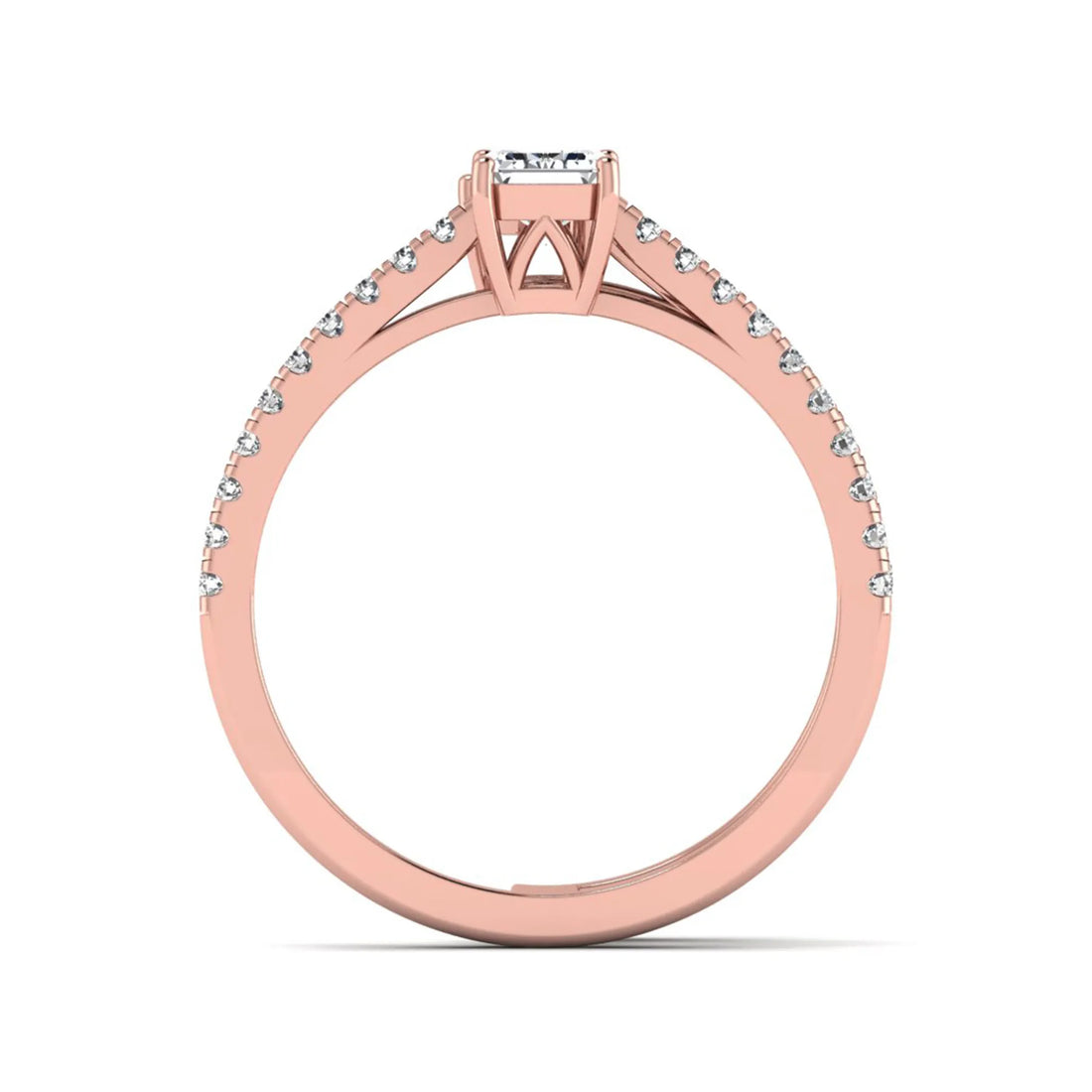 OctaPearl Two Stone Lab Grown Diamond Open Gap Enhancer Guard Band Ring