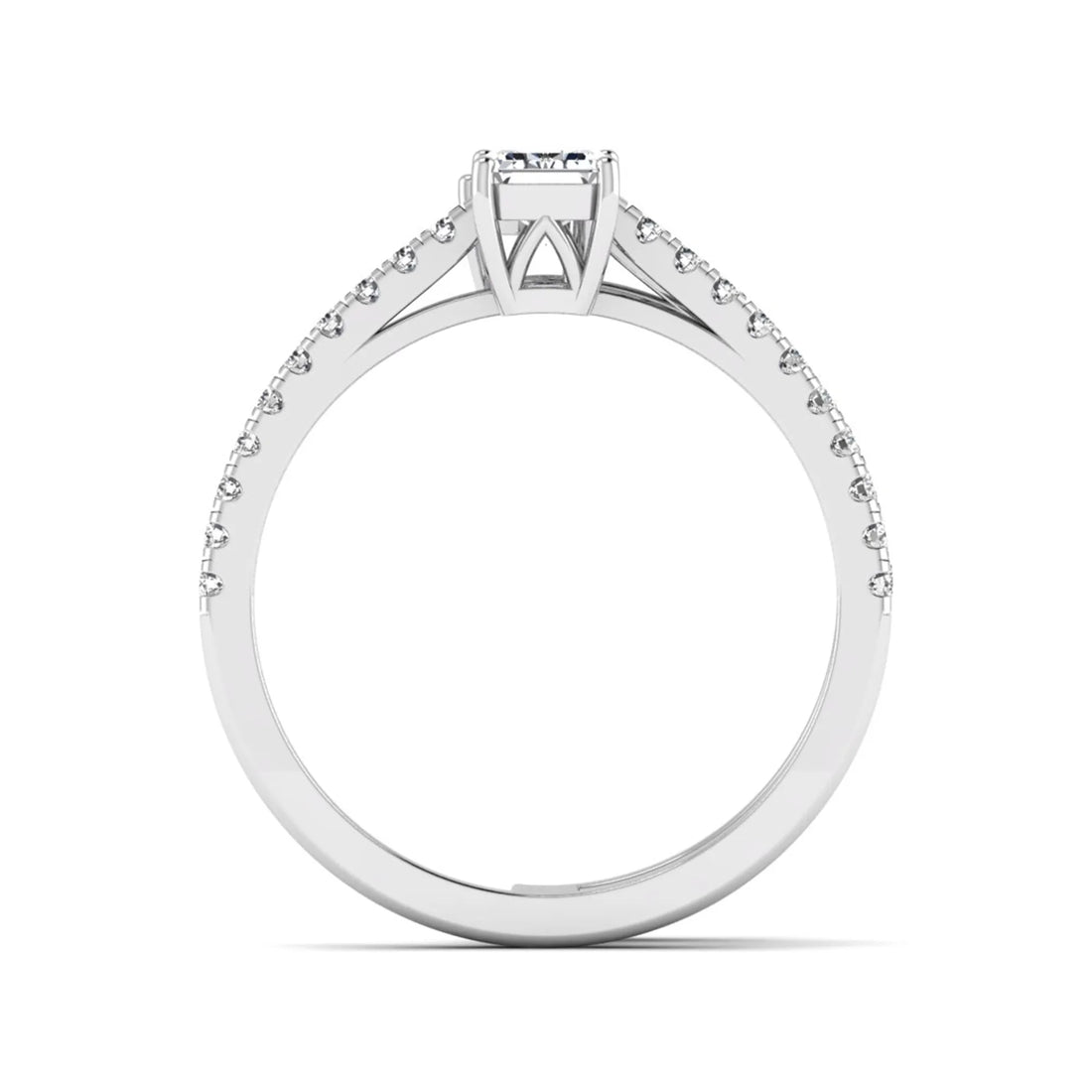 OctaPearl Two Stone Lab Grown Diamond Open Gap Enhancer Guard Band Ring