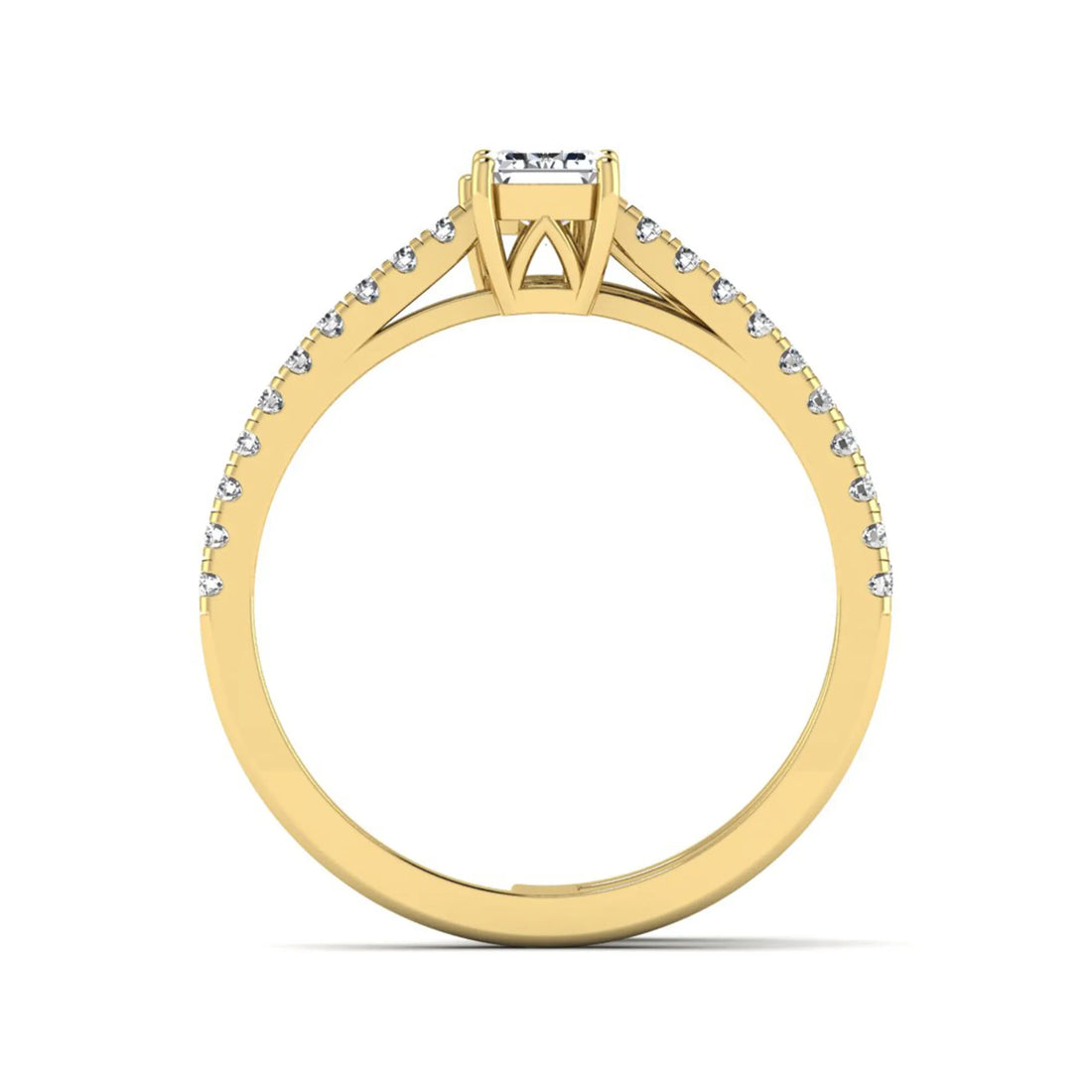 OctaPearl Two Stone Lab Grown Diamond Open Gap Enhancer Guard Band Ring