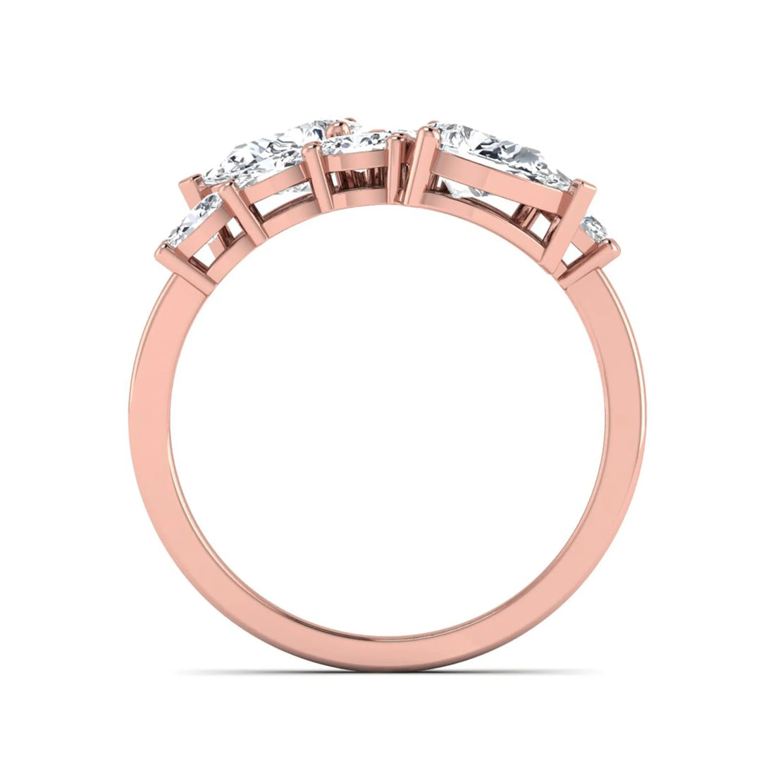 OctaPearl Pear & Oval Lab Grown Diamond Bypass Shank Engagement Ring
