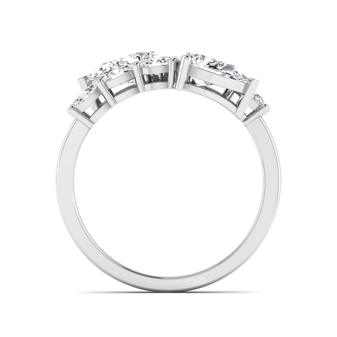 OctaPearl Pear & Oval Lab Grown Diamond Bypass Shank Engagement Ring