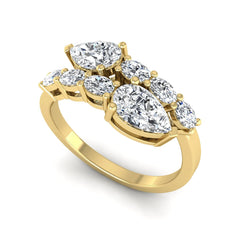 OctaPearl Pear & Oval Lab Grown Diamond Bypass Shank Engagement Ring - alternate view