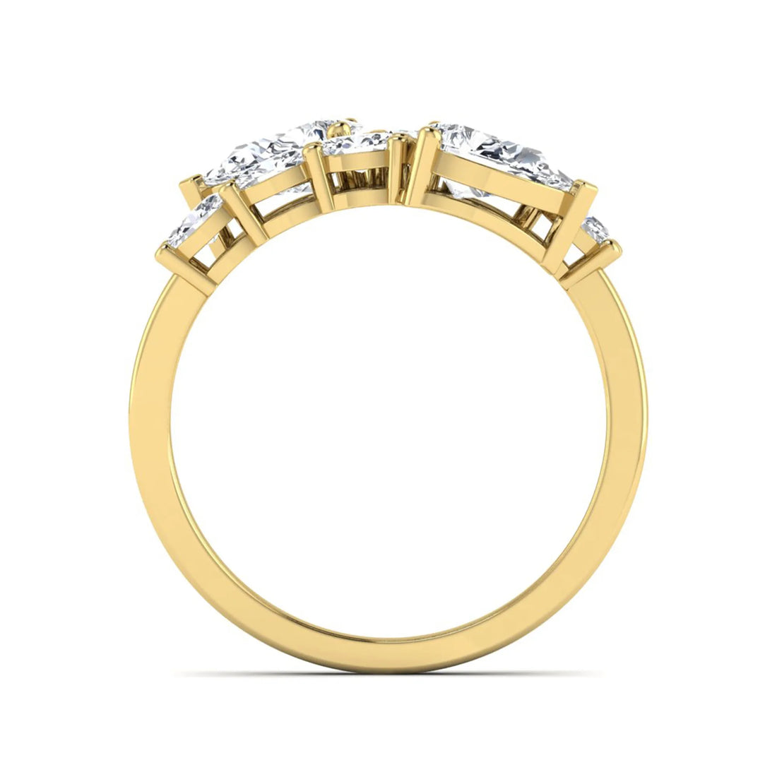 OctaPearl Pear & Oval Lab Grown Diamond Bypass Shank Engagement Ring