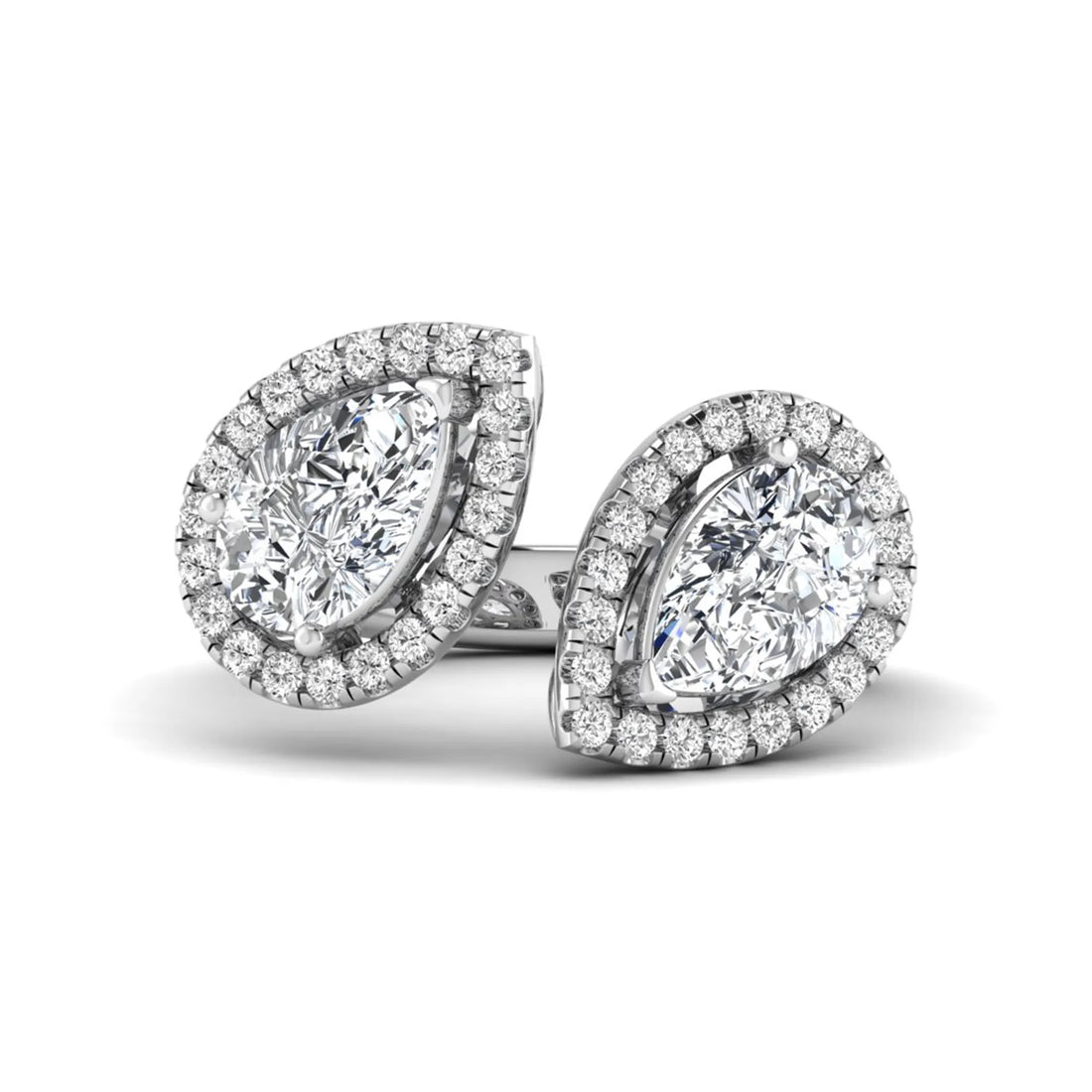 OctaPearl 2 ct Pear Halo Bypass Lab Grown Diamond Open Ring