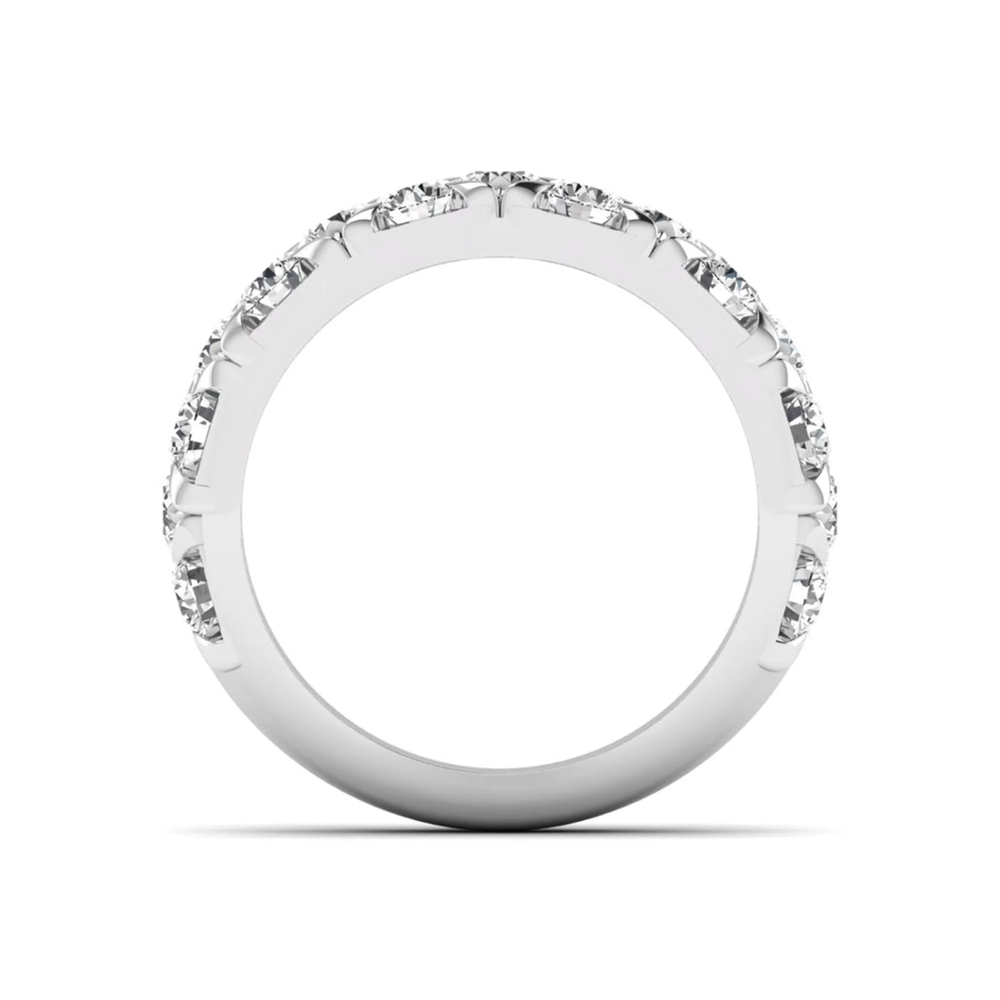 OctaPearl Double Row Stackable Lab Grown Diamond Half Eternity Wedding Band