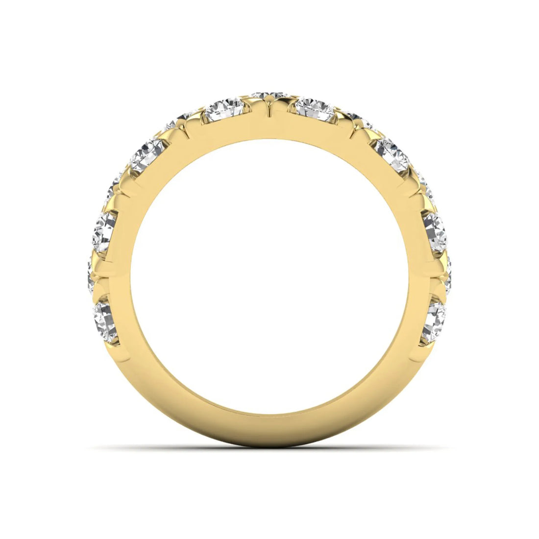 OctaPearl Double Row Stackable Lab Grown Diamond Half Eternity Wedding Band