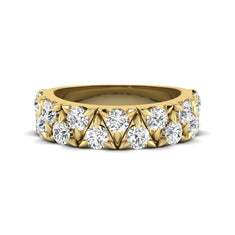 OctaPearl Double Row Stackable Lab Grown Diamond Half Eternity Wedding Band