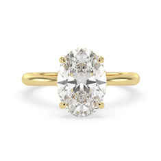 OctaPearl 4 ct Oval Lab Grown Diamond Hidden Halo Engagement Ring