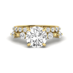 OctaPearl 3 ct Round Prong Set Lab Grown Diamond Bridal Ring Set