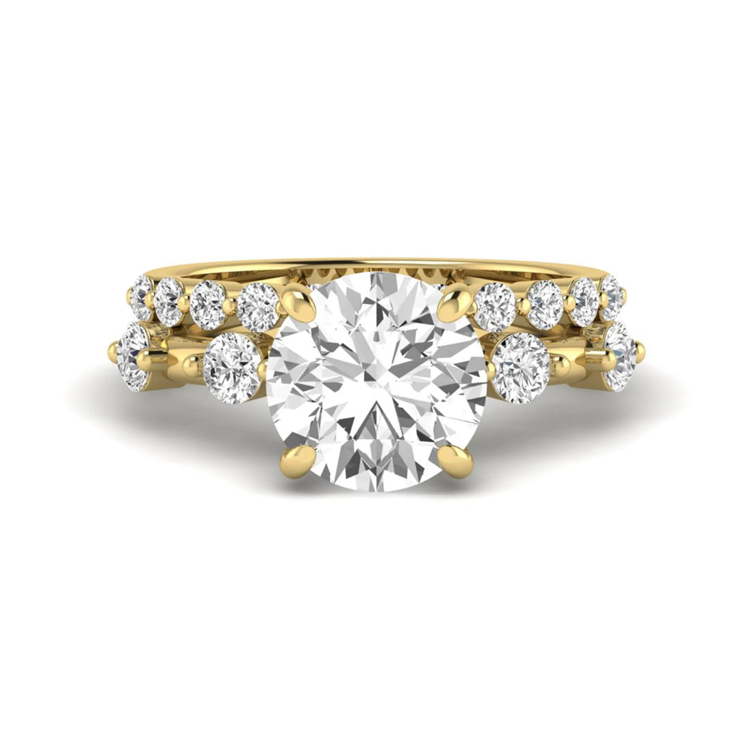 OctaPearl 3 ct Round Prong Set Lab Grown Diamond Bridal Ring Set