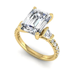 OctaPearl 4 ct Radiant Cut Side Stone Lab Grown Diamond Engagement Ring - alternate view