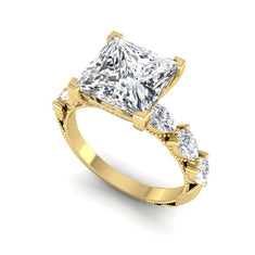 OctaPearl 4 ct Princess Cut Hidden Halo Lab Grown Diamond Engagement Ring - alternate view