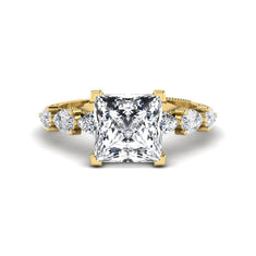 OctaPearl 4 ct Princess Cut Hidden Halo Lab Grown Diamond Engagement Ring