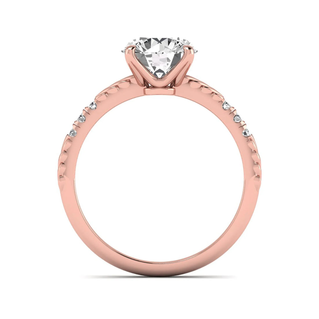 OctaPearl 2 ct Round Lab Grown Diamond Vintage Pave Engagement Ring