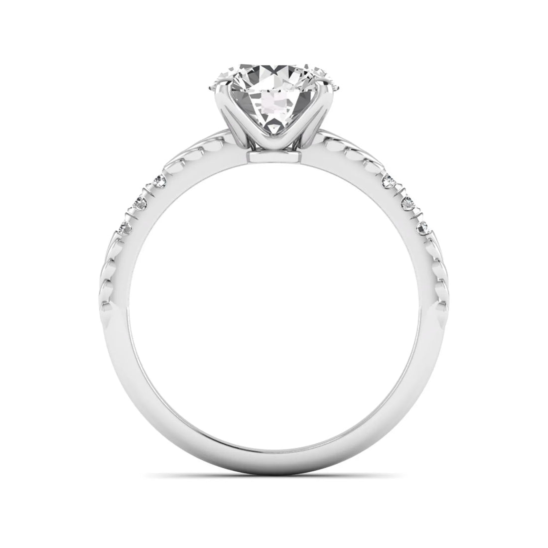 OctaPearl 2 ct Round Lab Grown Diamond Vintage Pave Engagement Ring