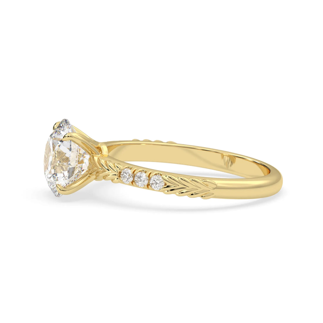 OctaPearl 2 ct Round Lab Grown Diamond Vintage Pave Engagement Ring