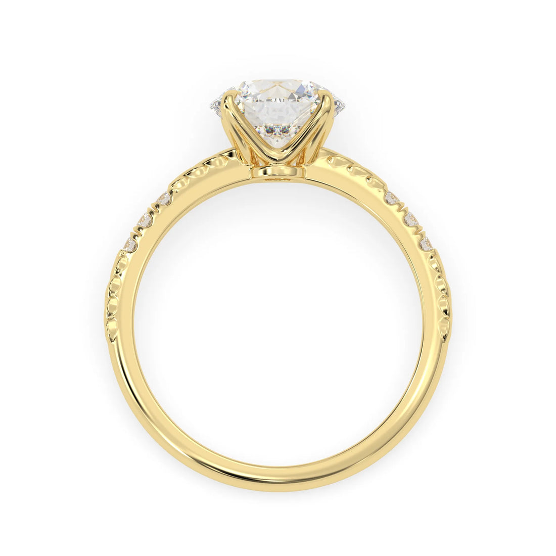 OctaPearl 2 ct Round Lab Grown Diamond Vintage Pave Engagement Ring