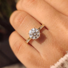 OctaPearl 2 ct Round Lab Grown Diamond Vintage Pave Engagement Ring - alternate view