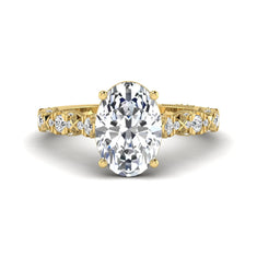 OctaPearl 3 ct Oval Prong Set Lab Grown Diamond Vintage Engagement Ring